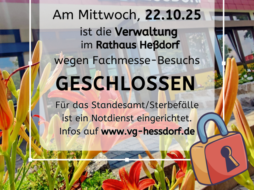 Verwaltung am 22.10.25 geschlossen