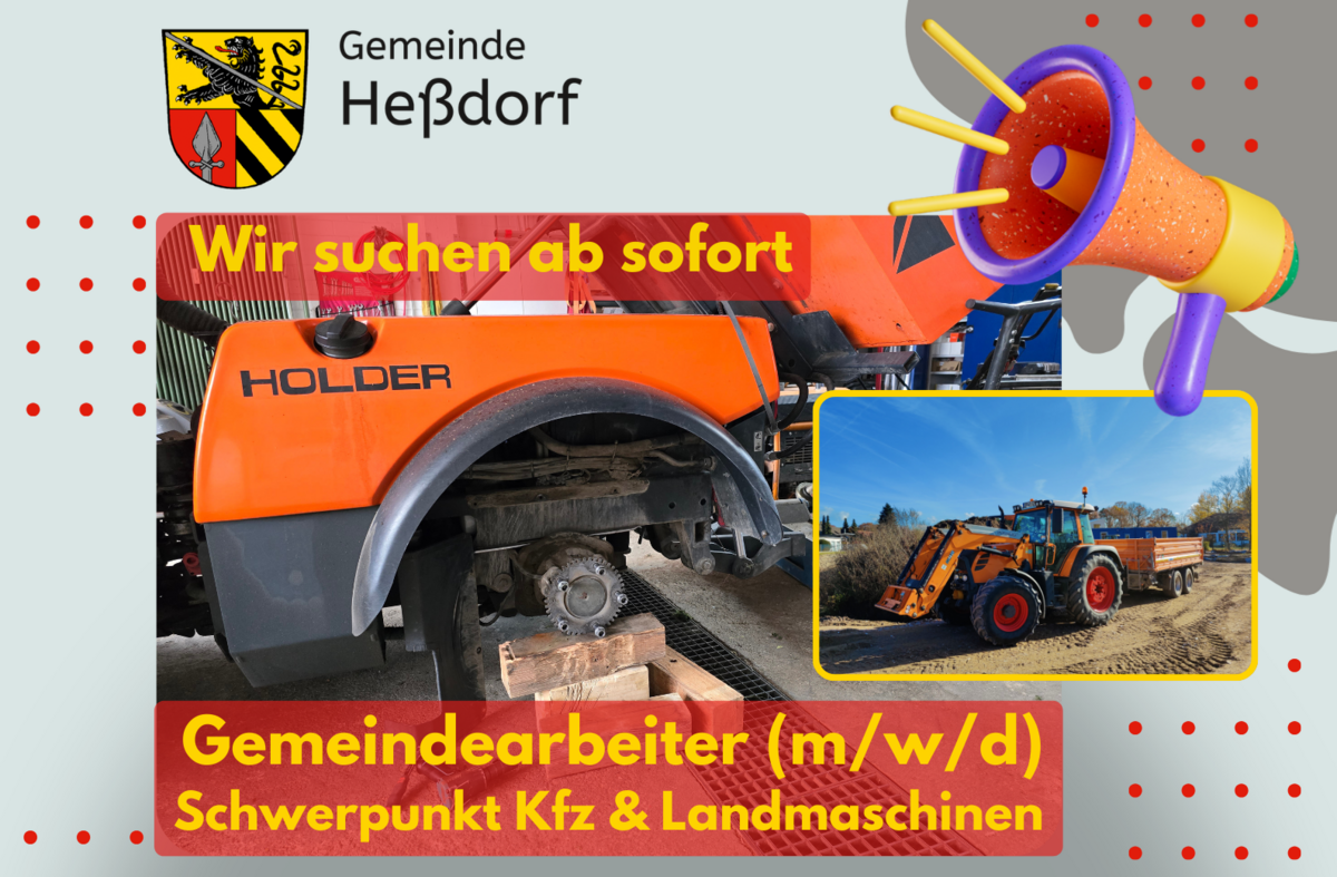Stellenanzeige Gemeindearbeiter Heßdorf 2026 - Anzeige A4