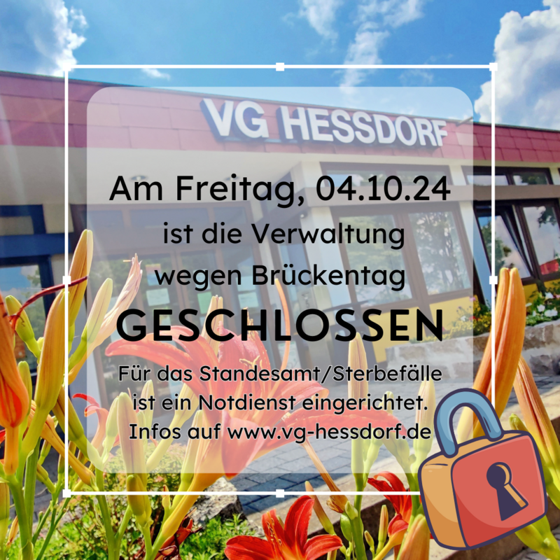 Verwaltung am 04.10.2024 geschlossen (Brückentag)