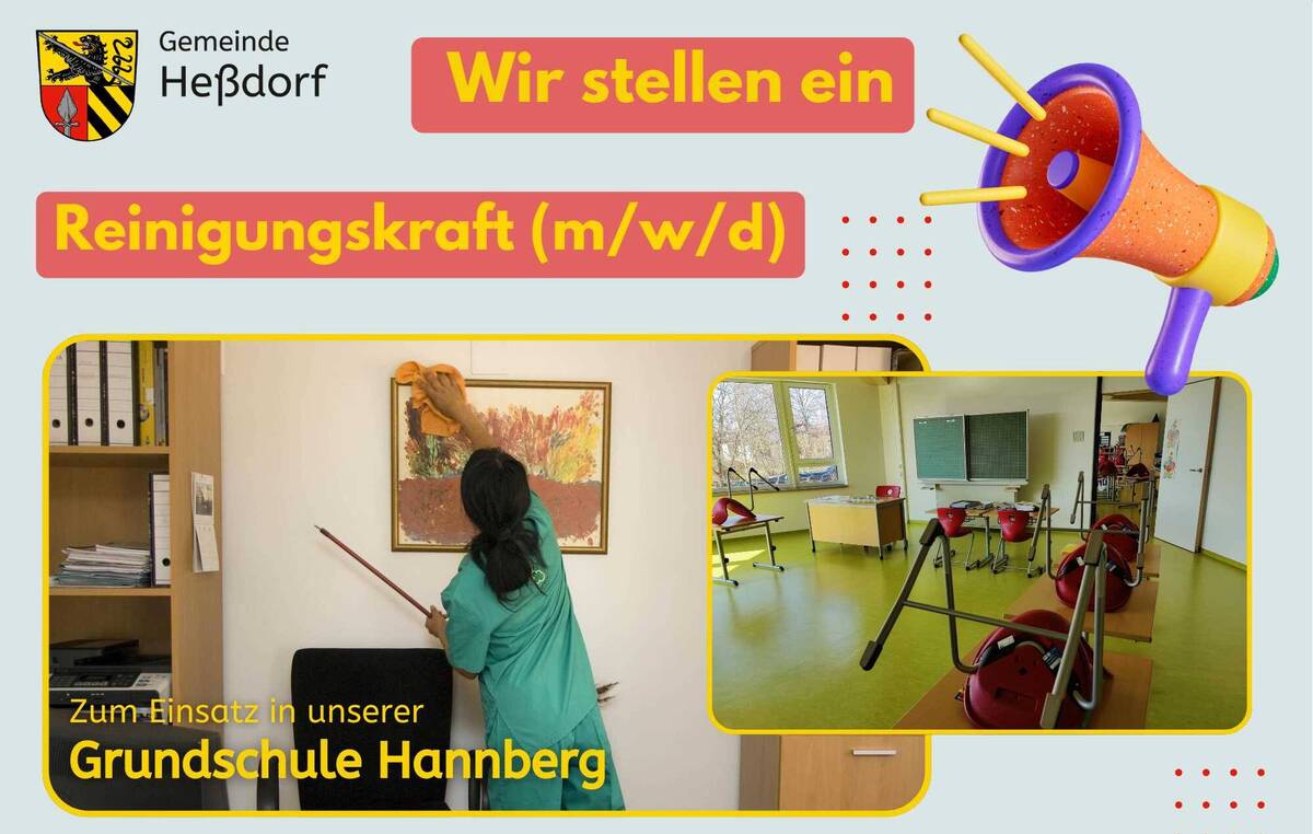 Stellenanzeige Reinigungskraft Heßdorf Grundschule Hannberg 2026 - Promo-Grafik