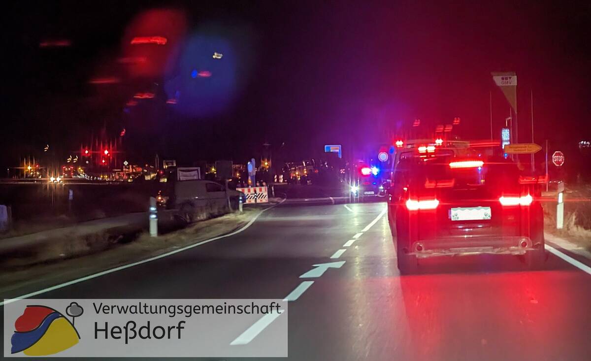 Sperrung der St2240 in Heßdorf am 08.01.2024 wegen angemeldeter Bauern-Demos
