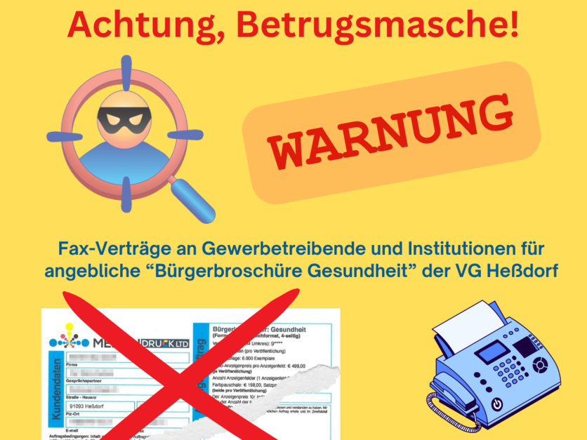 Warnung Betrug Fax-Verträge Anzeigen Bürgerinfo Broschüre
