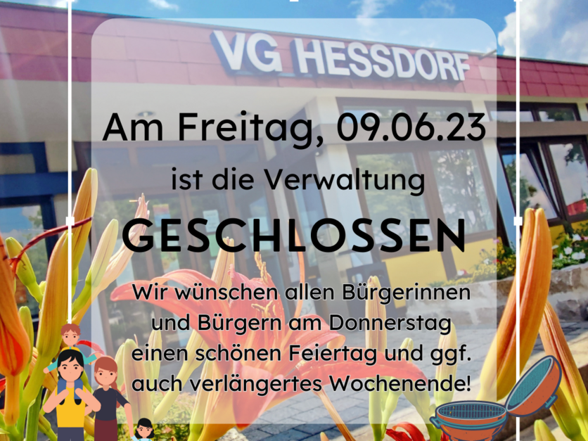 Verwaltung am 09.06.2023 geschlossen (Brückentag)