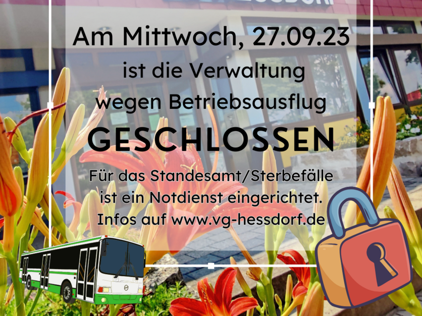 Verwaltung & Bauhöfe am 27.09.2023 geschlossen - Betriebsausflug