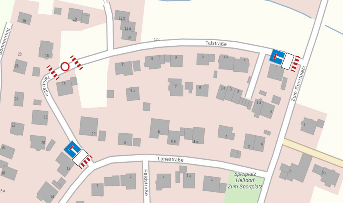 Baustelle Talstraße Heßdorf Sackgasse 05.07.2024