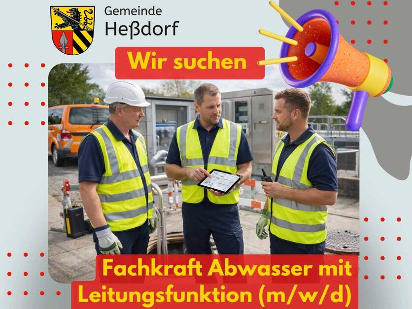 Stellenanzeige Fachkraft Abwasser mit Leitungsfunktion - Plakat