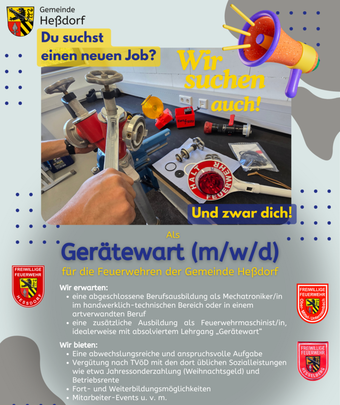 Stellenausschreibung Gerätewart FFW