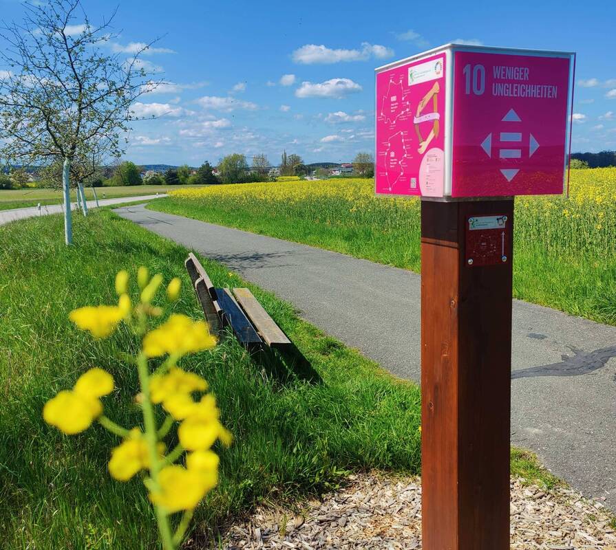Pfad der Nachhaltigkeit im Seebachgrund - Säule 10 zwischen Großenseebach und Hannberg