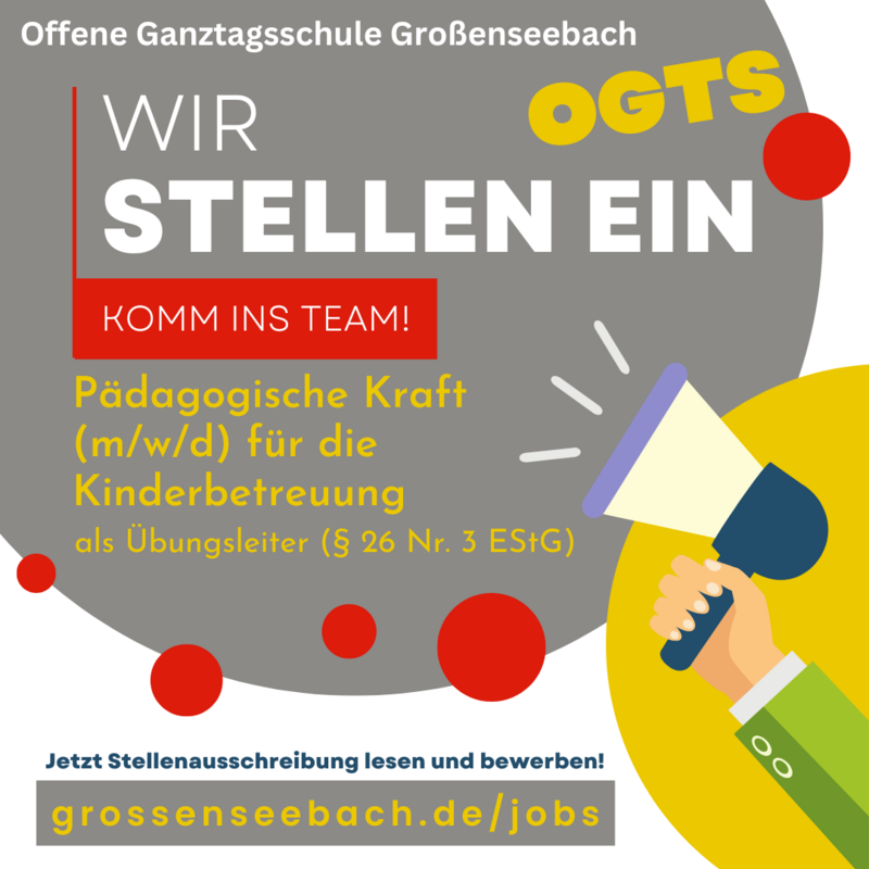 Stellenanzeige OGTS Großenseebach Päd. Kraft Übungsleiter