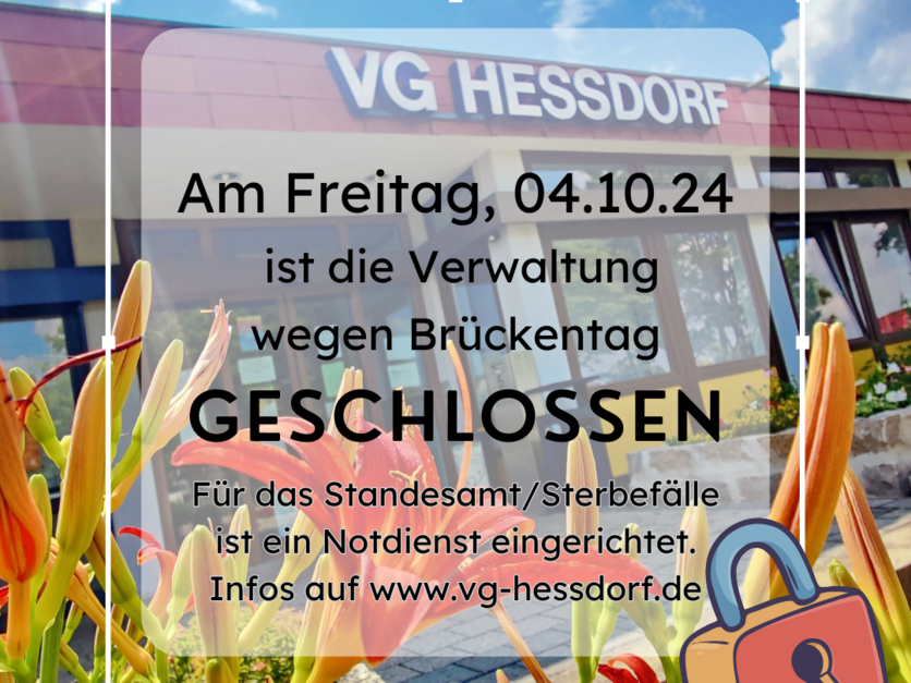 Verwaltung am 04.10.2024 geschlossen (Brückentag)