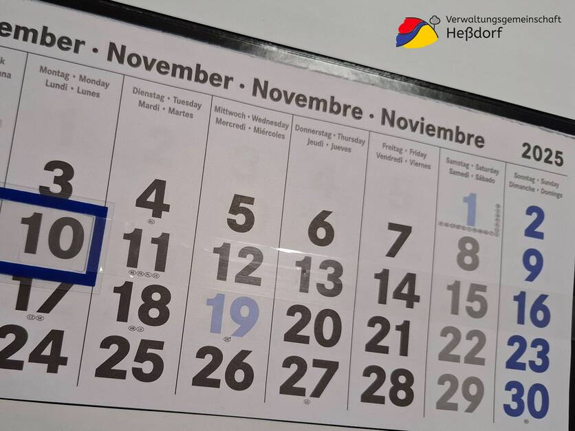 Kalenderblatt 10. November 2025