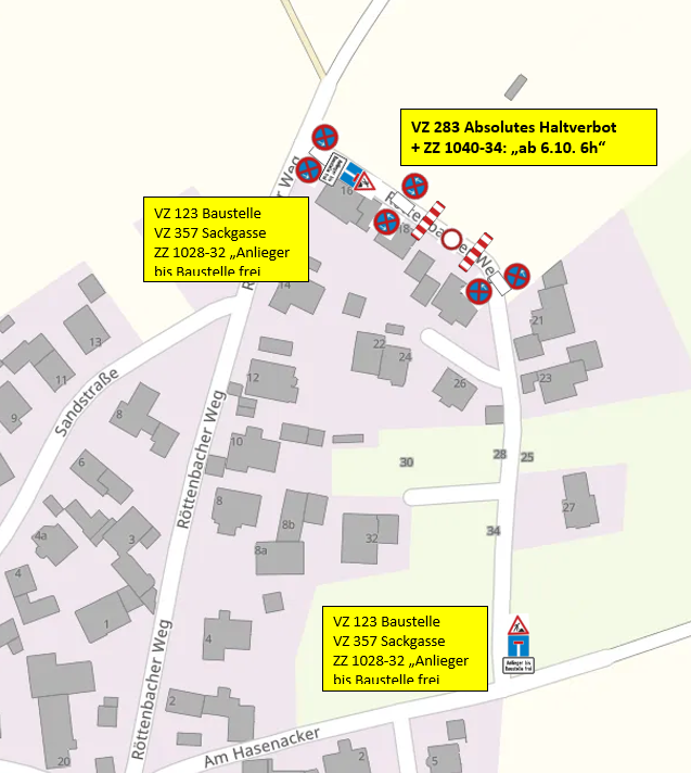 Vollsperrung Niederlindach Röttenbacher Weg