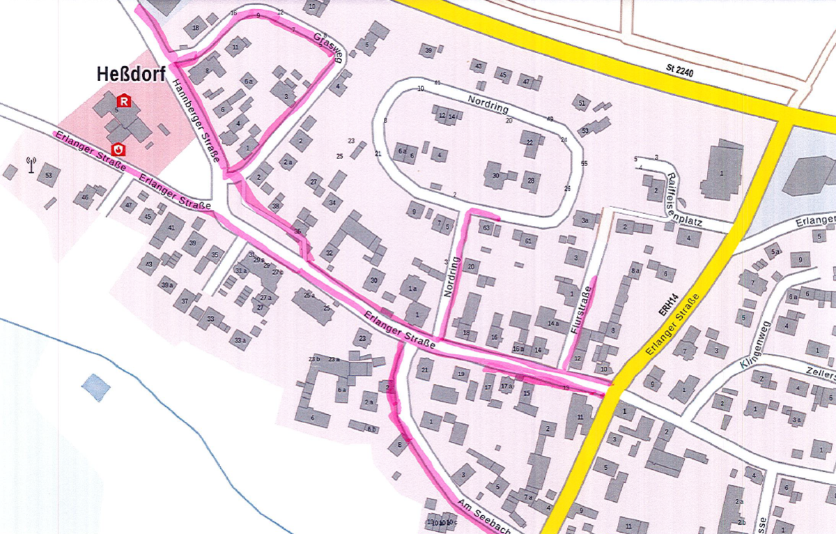 Glasfaserausbau der Deutschen Telekom in Heßdorf - Bauabschnitt 1