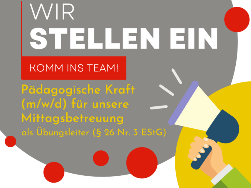 Stellenausschreibung Päd. Kraft (m/w/d) als Übungsleiter für die Mittagsbetreuung (Mibe) Grundschule Großenseebach