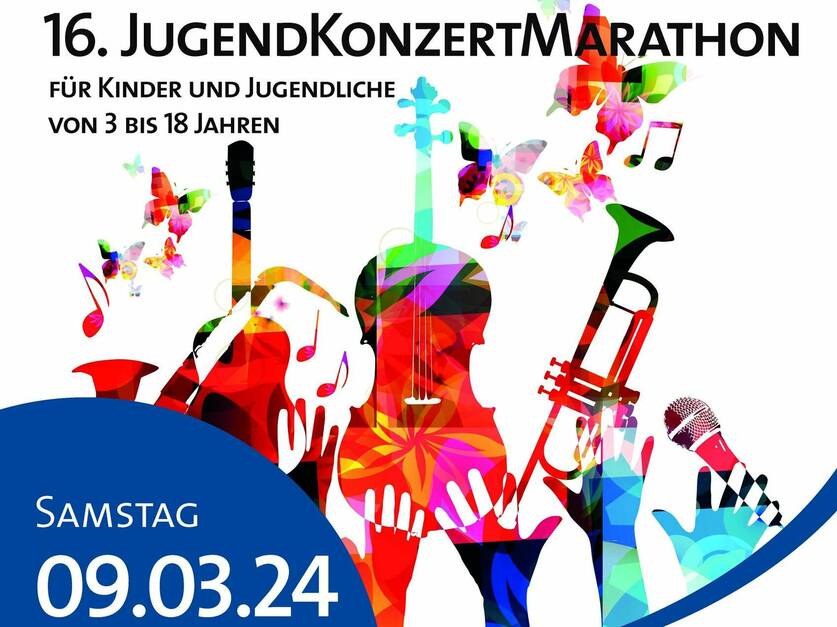 16. Jugendkonzertmarathon am 09./10.02.2024 - Plakat