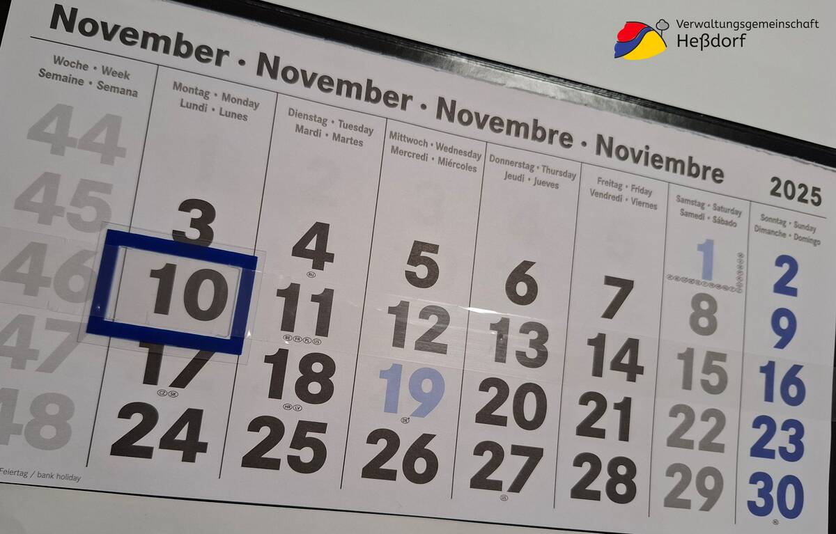 Kalenderblatt 10. November 2025