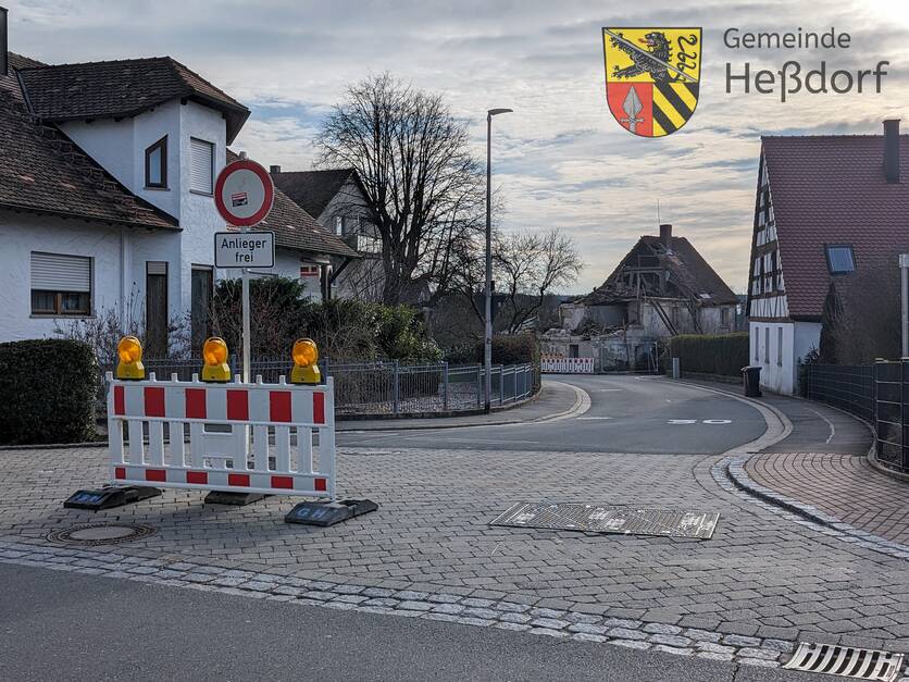 Vollsperrung der Gemeindestraße "Am Seebach 8" in Heßdorf vom 25.-26.01.24