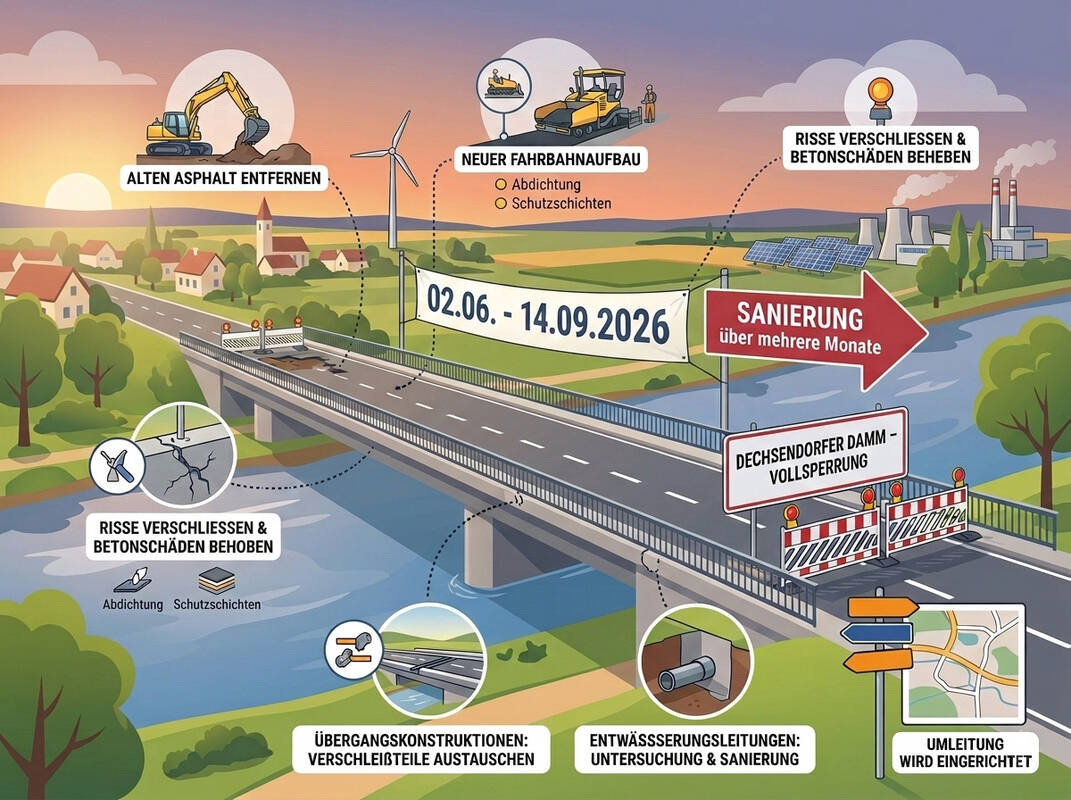 Vollsperrung Dechsendorfer Damm 02.06. - 14.09.26 - Vorankündigung