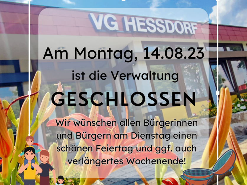 Verwaltung am 14.08.2023 geschlossen (Brückentag)