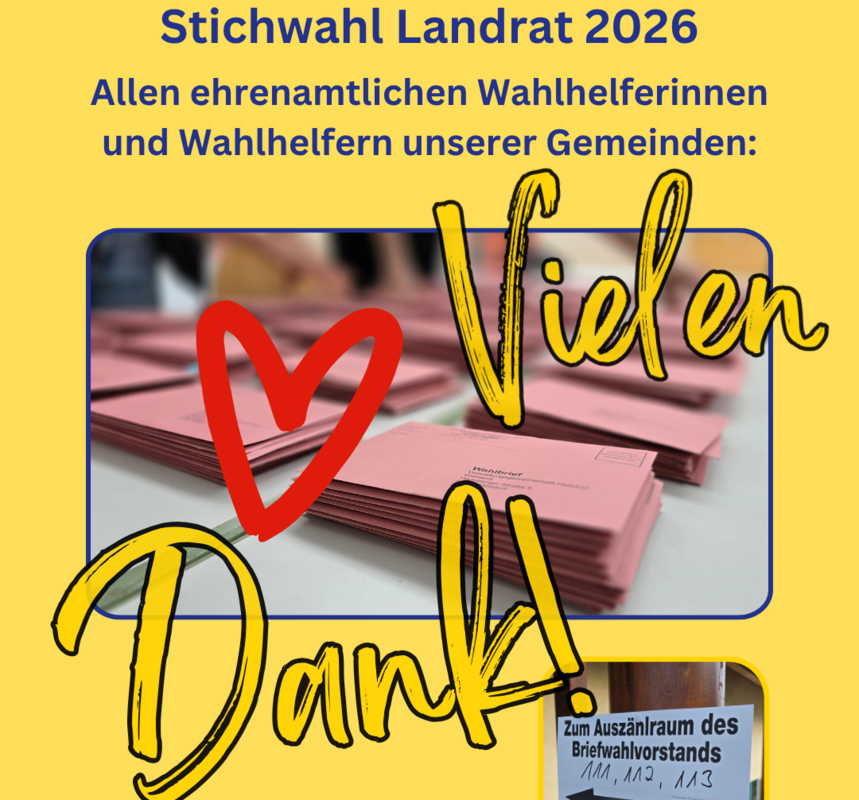 Dank an Wahlhelfer - Stichwahl Landrat 2026