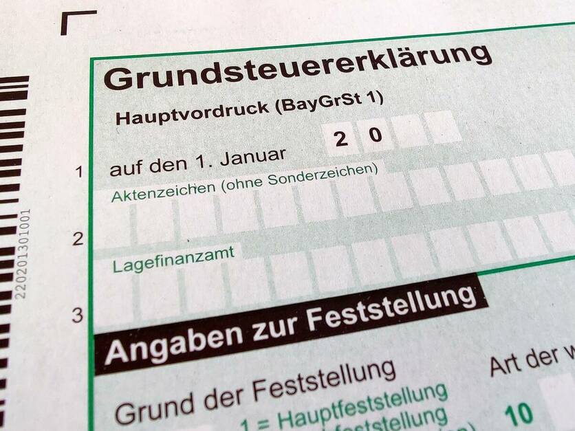 Grundsteuererklärung in Bayern - Hauptvordruck Formular 