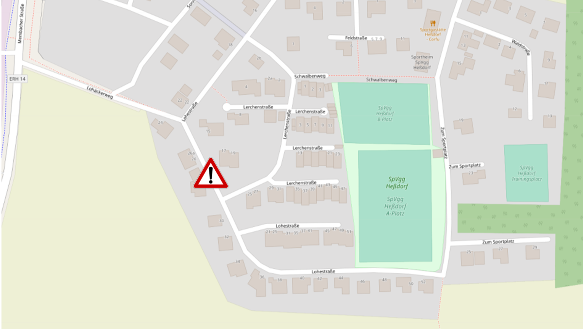 Sperrung Heßdorf Lohestraße vom 27.04. - 22.05.23