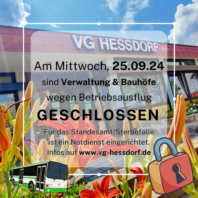 Verwaltung am 25.09.24 geschlossen