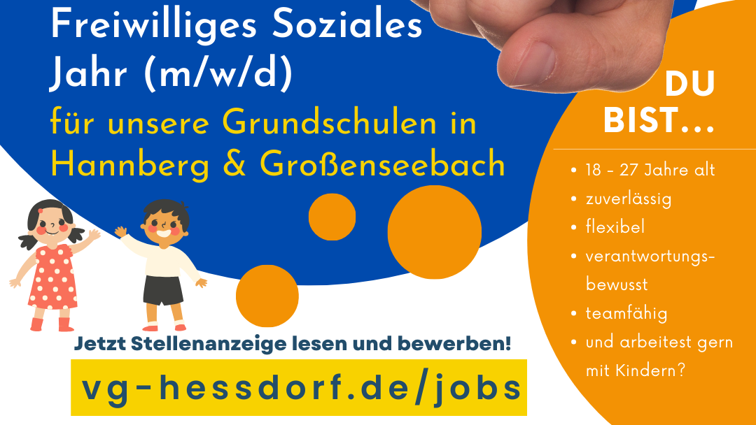 Stellenausschreibung FSJ 2023 Grundschulen Hannberg & Großenseebach