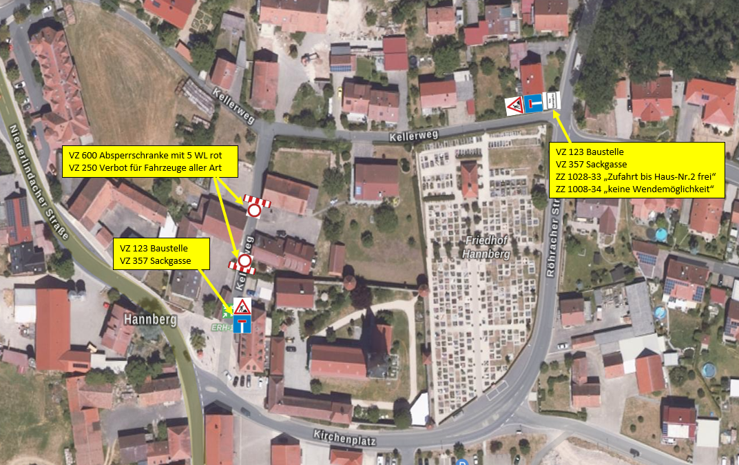 Vollsperrung Hannberg Kellerweg 13.04. - 08.05.2026