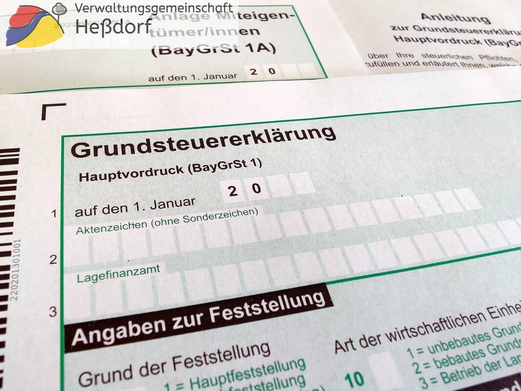 Grundsteuererklärung in Bayern - Hauptvordruck Formular 