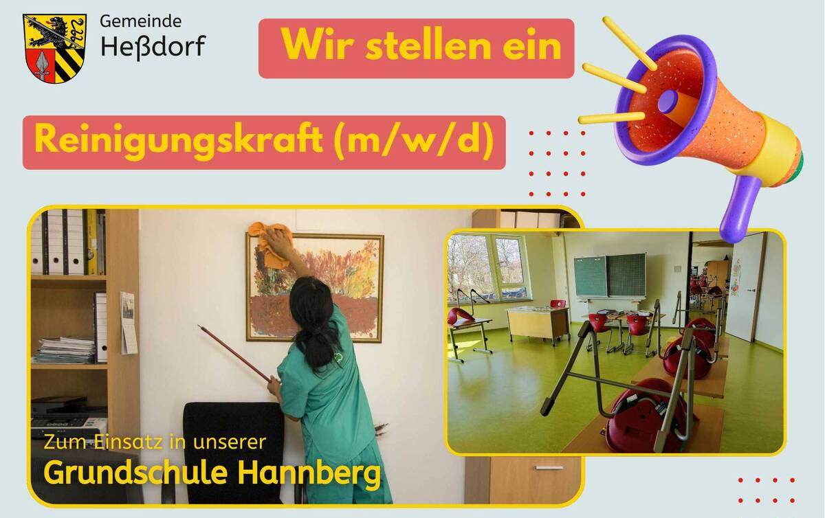 Stellenanzeige Reinigungskraft Heßdorf Grundschule Hannberg 2026 - Promo-Grafik