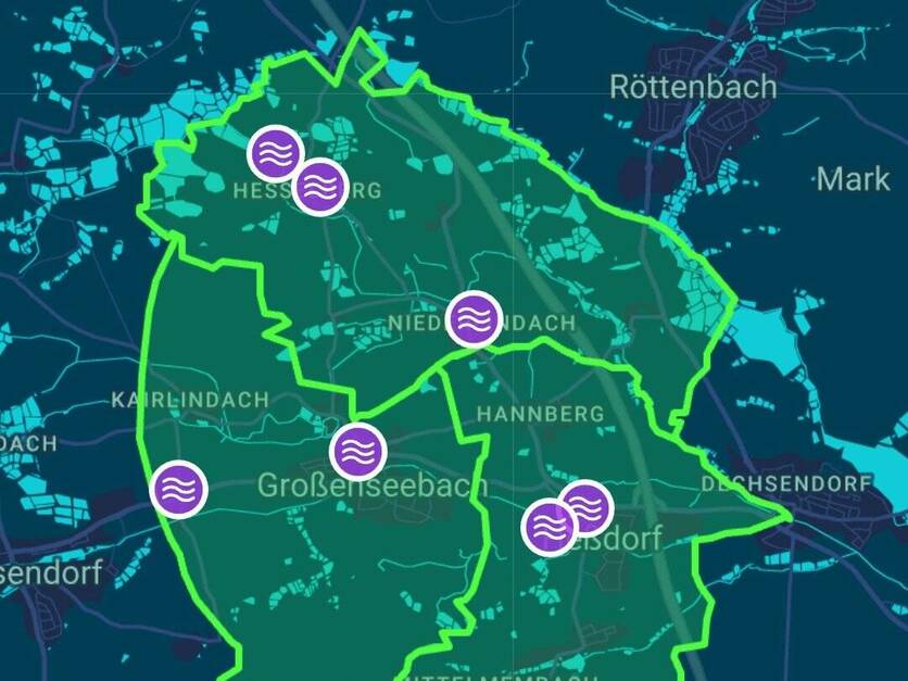 FAS (Starkregen-Frühalarm-System) der VG Heßdorf - Echtzeitkarte VG Heßdorf