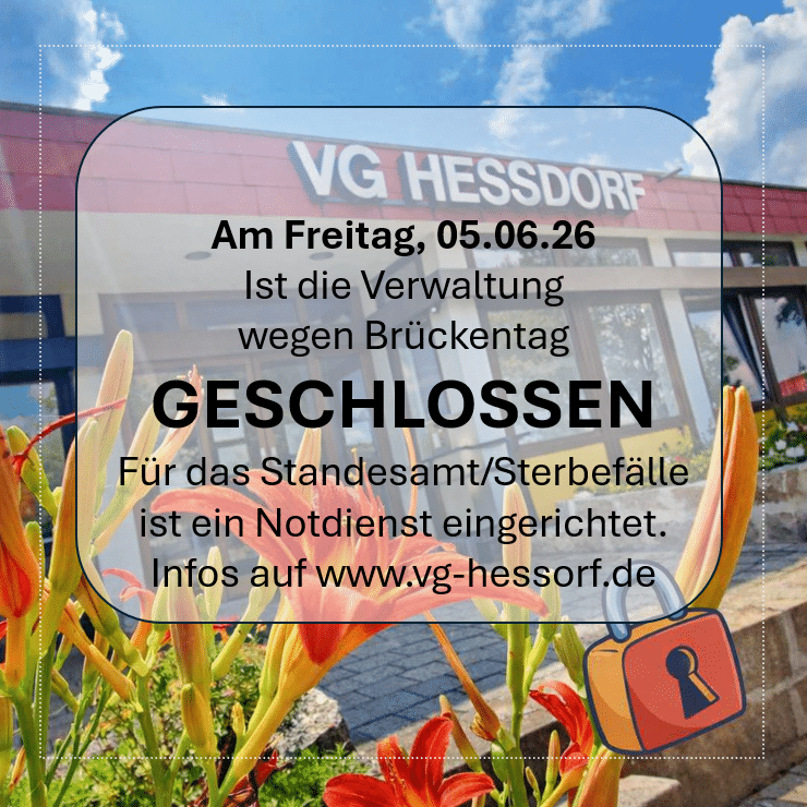 Verwaltung am 05.06.2026 geschlossen (Brückentag)