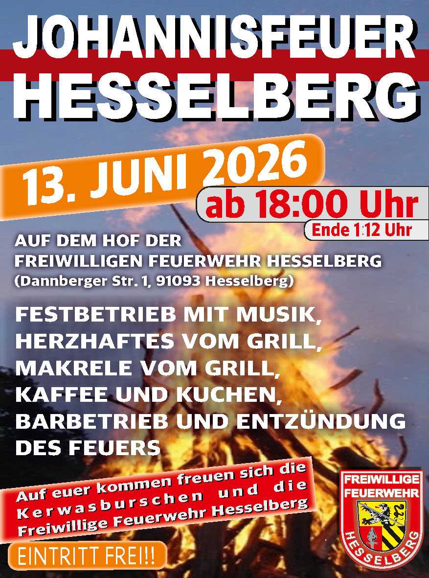 Johannisfeuer hesselberg 2026 Plakat