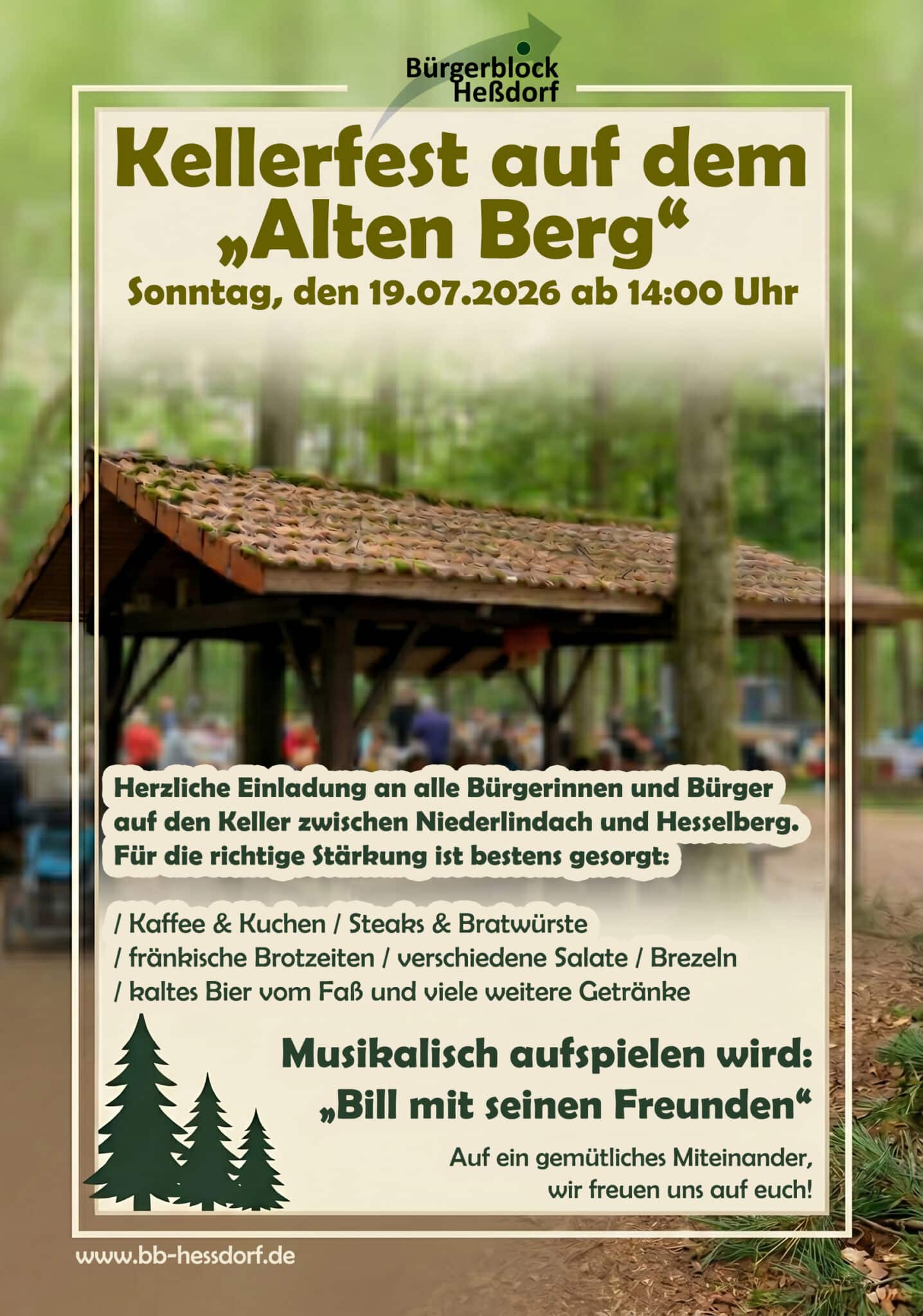 Kellerfest Bürgerblock Heßdorf 2026 - Plakat