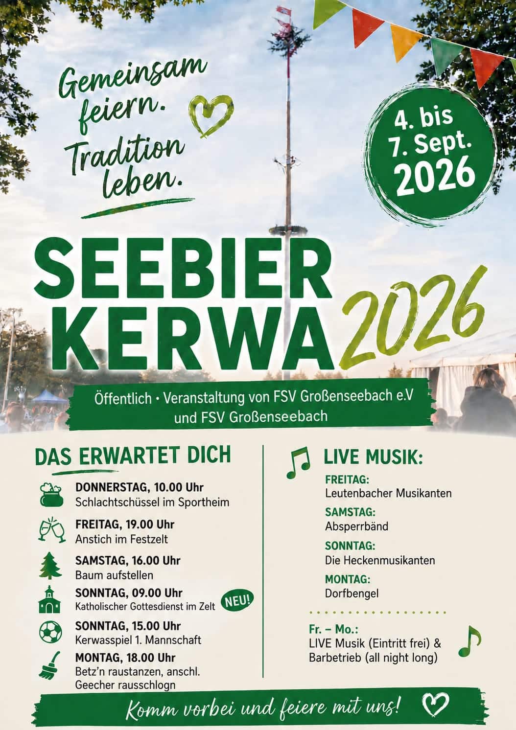 Kerwa Großenseebach 2026 (Plakat)