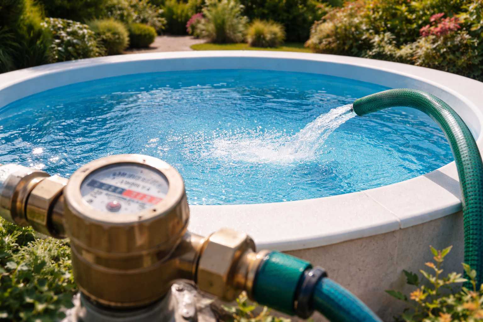 Pool Schwimmbecken Befüllung Wasserzähler