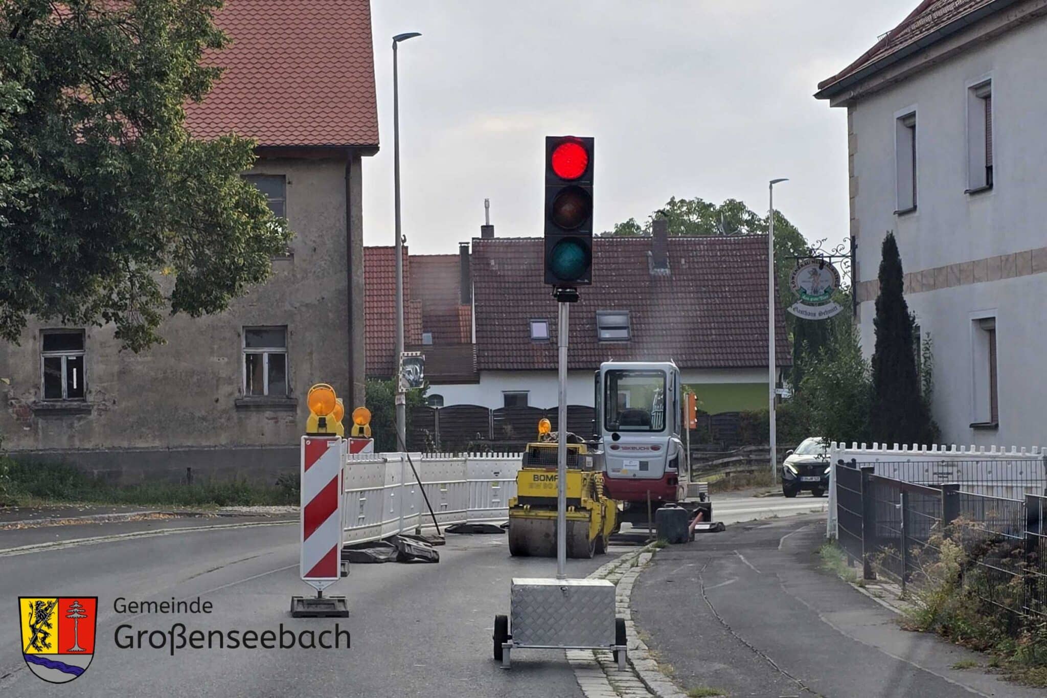 Teilsperrung mit Ampel Hauptstraße Großenseebach August 2026