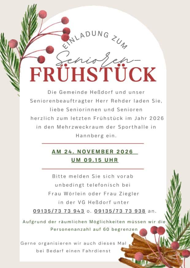 Seniorenfrühstück Heßdorf 24.11.2026